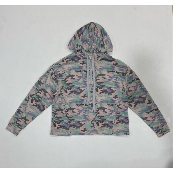 Fabletics Women’s XS Camo Half Zip Hoodie Pullover Pink Green - Picture 1 of 5